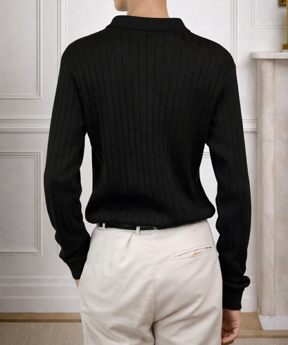 The Ascot Ribbed Long-Sleeve