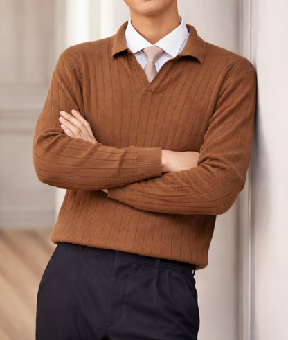 The Ascot Ribbed Long-Sleeve