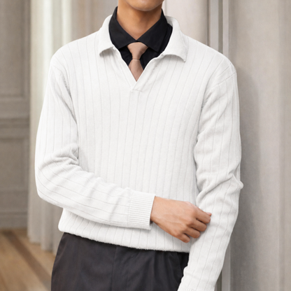 The Ascot Ribbed Long-Sleeve