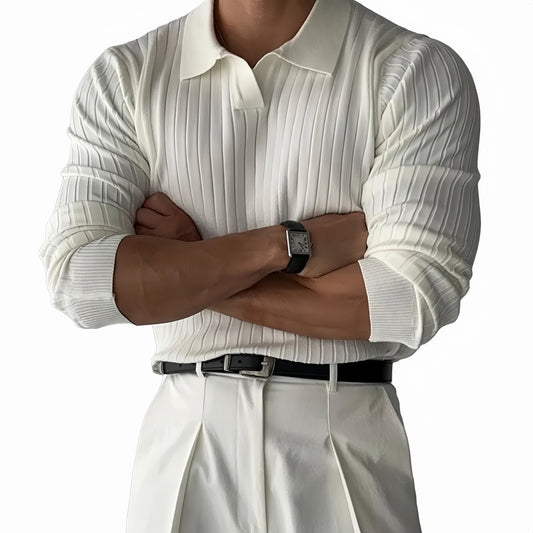 The Ascot Ribbed Long-Sleeve