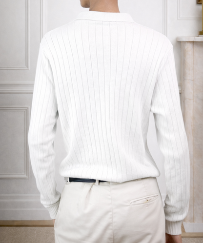 The Ascot Ribbed Long-Sleeve