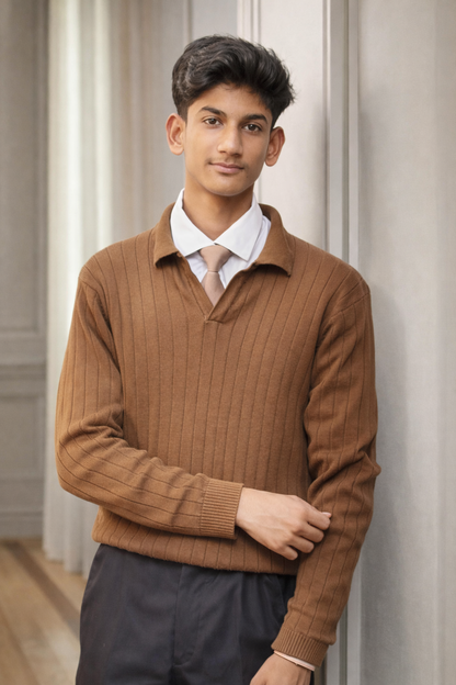 The Ascot Ribbed Long-Sleeve