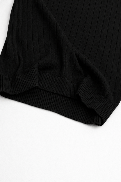 The Ascot Ribbed Long-Sleeve