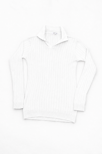 The Ascot Ribbed Long-Sleeve