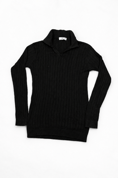 The Ascot Ribbed Long-Sleeve