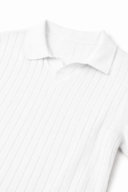 The Ascot Ribbed Long-Sleeve